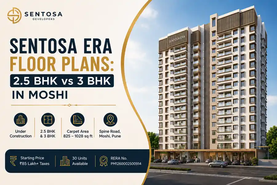 Sentosa ERA Floor Plans showing 2.5 BHK and 3 BHK homes in Moshi